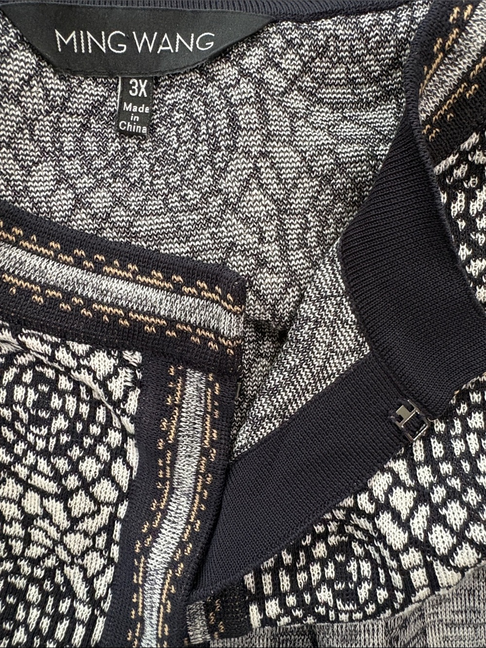 Ming Wang Multi Pattern Jacquard Knit Cardigan, Size 3X - Picture 11 of 14